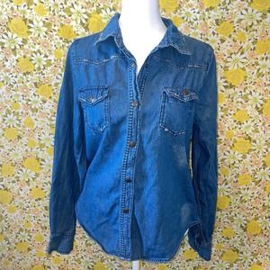 Girls Miley Cyrus Max Azria denim button up